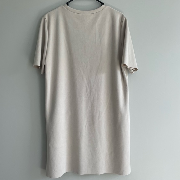 Zara Faux Vegan Suede Shift Mini Dress A Line Short Sleeves Size XL NWT - Picture 5 of 8